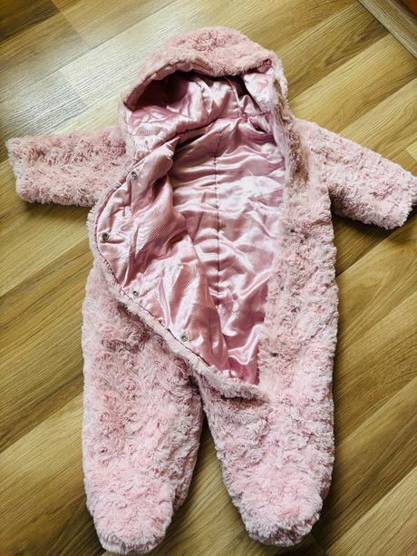 Teploučká chlupatá kombinéza + rukavičky, f&f,74
