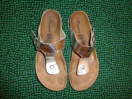 Super kožené nazouváky - stříbrné camprella, 39