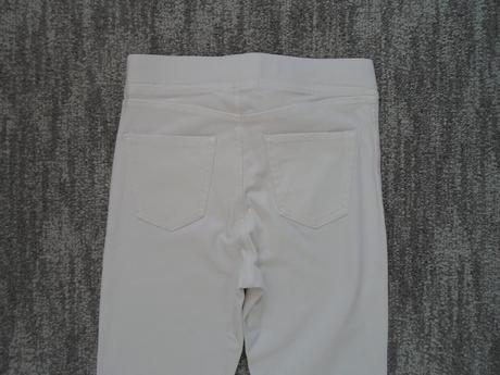 Bílé legíny tregíny džegíny kalhoty skinny s flitr, h&m,158