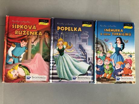 3 knížky pohádky na cesty popelka růženka sněhurka, 