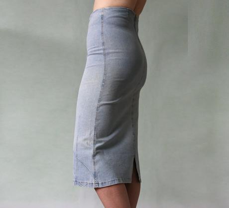 Světlá ultraúzká džínová sukně xs, xs