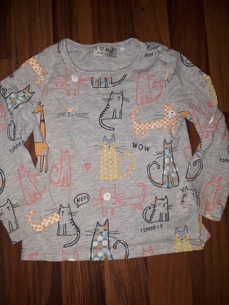 Šedé tričko s kočky 92 next, next,92