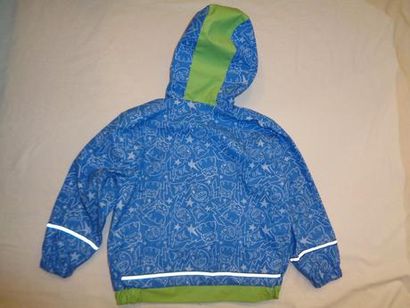 Super modrá nepromokavá bunda s příšerkami 104/110, okay,104