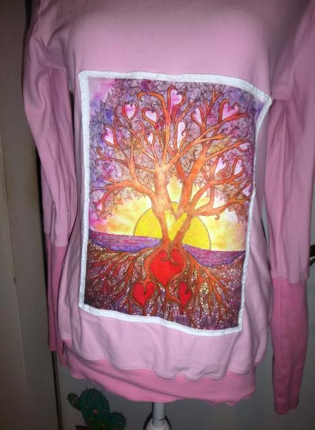 Triko prodloužené s aplikací stromu - vel.s-m, m