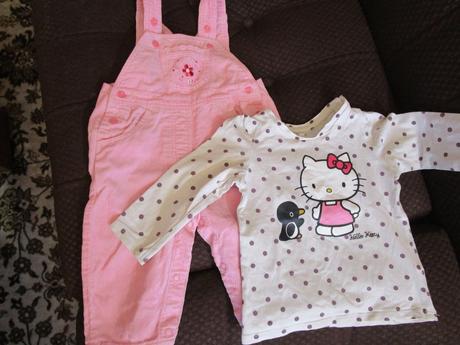 Dívčí set - manžestráčky+tričko hello kitty z h&m, h&m,68