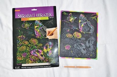 Šrabací obrázek -motýli, 