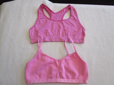 Růžová a fialová sportovní podprsenka, vel. 150, primark,152