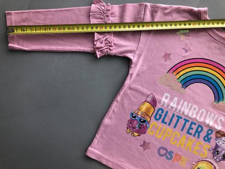 Triko next růžová 4roky 104cm duha flitry cupcakes, next,104