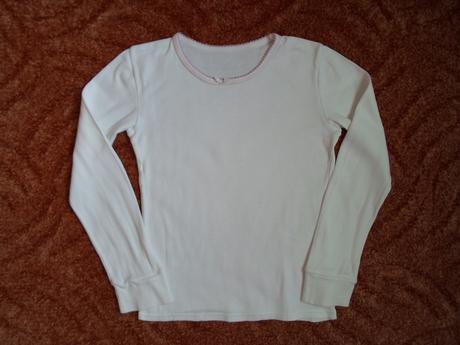 Bílé tričko triko dlouhý rukáv, john lewis,140