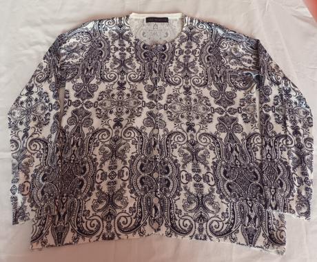 Bílo modrý svetr na knoflíky m&s, marks & spencer,44