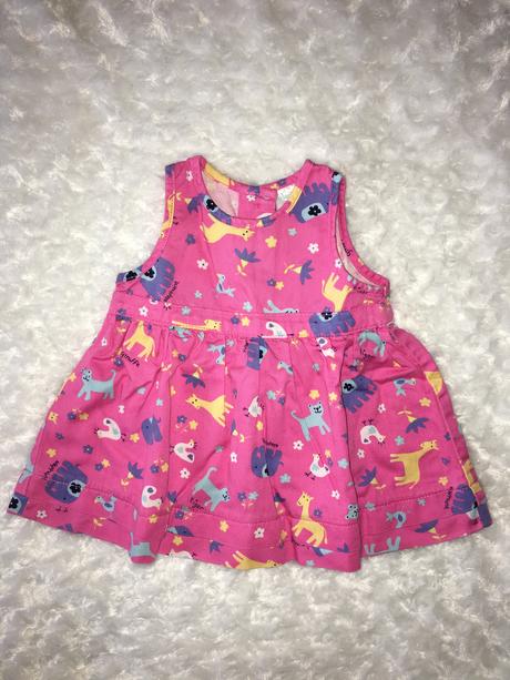 Růžové riflové/džínové šaty, 68