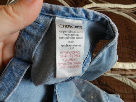 Šatičky riflové s motýlky, cherokee,86