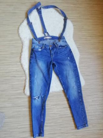 Trhane džíny s ksandama cropp, velikost 34, 34