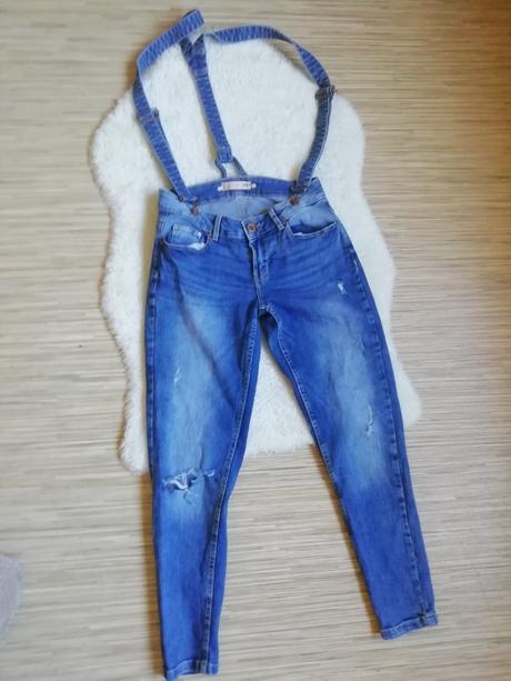 Trhane džíny s ksandama cropp, velikost 34, 34