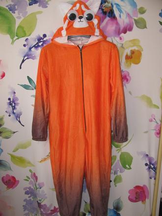 Kostým - overal s kapucí red panda,