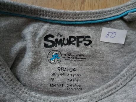 Tričko, šmoulinka, vel 98/104, top stav, 104