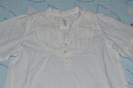 Bílá bavlněná košile, halenka, zdobeno krajkou, h&m,98