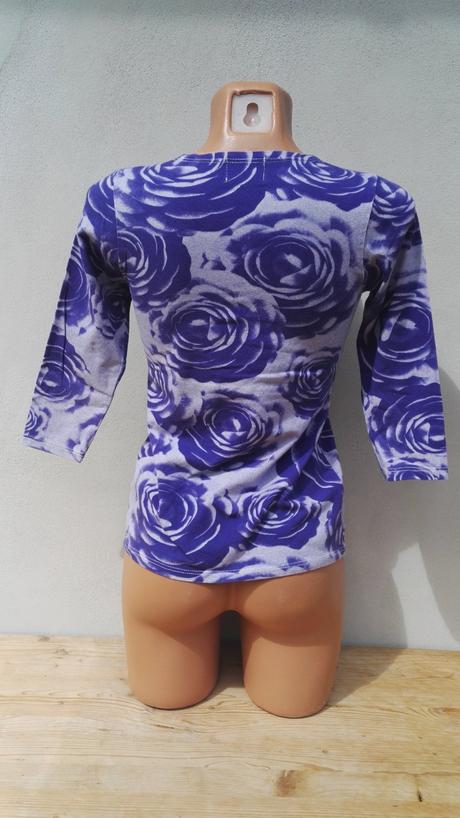 Fialový květovaný top tričko milieu - vel.s, s