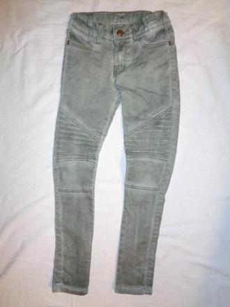 Luxusní zelenošedé mapované prošívané skinny, 140