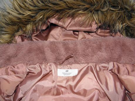 Dívčí delší zimní bunda / kabát zn. h&m vel.146, h&m,146