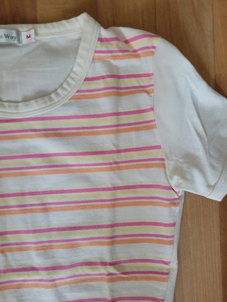Tričko,béžovo proužkované,vel.cca 146/152, 146