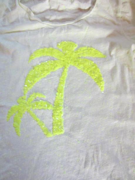 Melírované tričko s flitrovou palmou, next,146