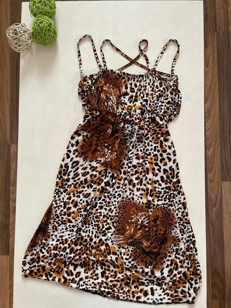 Leopard šaty, vel neuvedena cca s-m, m