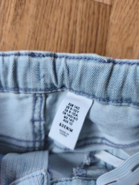 Džínové kraťasy h&m unicorn jednorožec, 140