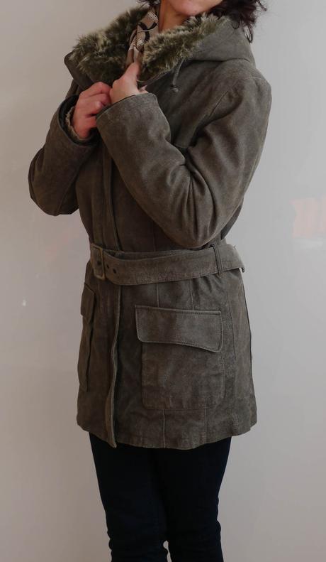 Vintage kozeny vytepleny kabat, tcm,34