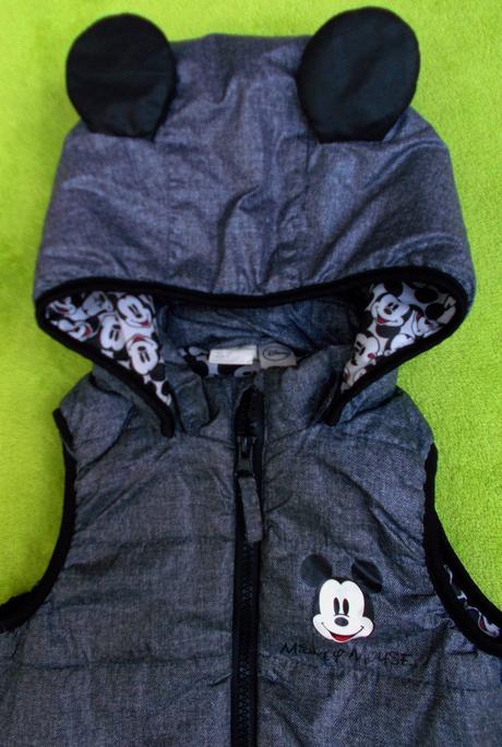 Zateplená vesta mickey mouse, h&m,92