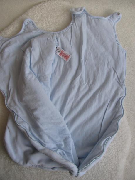 Světle modrý velurový spací pytel vel.0-6 měs., early days