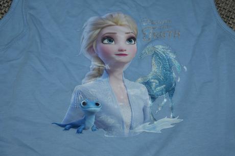 Bledě modré tylové šaty frozen 2, 134/140, h&m,134