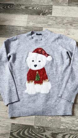 Svetr vánoční dívčí/dámský vel.s/38(164/170-180), s