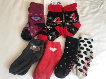 7 paru teplych ponožek frote 23-26, 23