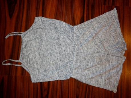 Suprový šedý melírovaný bavlněný letní overal, h&m,146