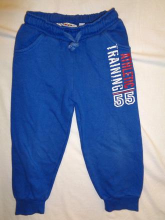Super modré tepláky s nápisem 98/104, 98