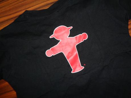 Super černé tričko - červený a zelený panáček, 116