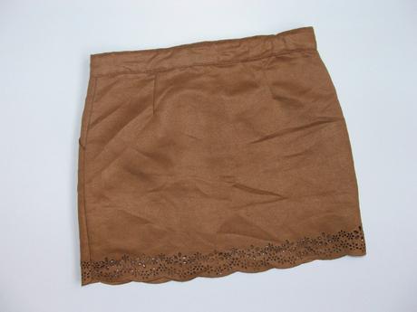 P129 hnědá sukně imitace kůže vel. 7 let, john lewis,122
