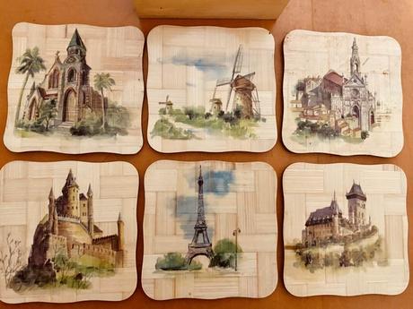 Retro podtácky / hrady, zámky, 