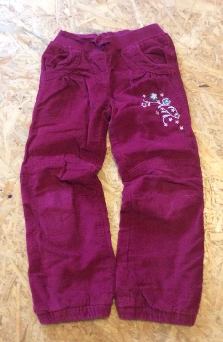 Vyteplené manšestrové kalhoty, c&a,116
