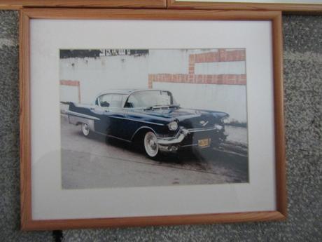 3 x zasklené obrazy retro auta, 