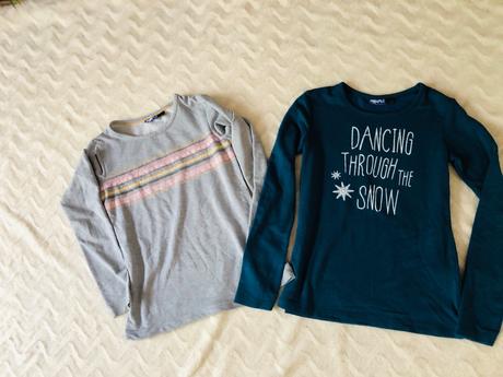 Trička dlouhý rukáv modré a šedé 146/152, pepperts,146