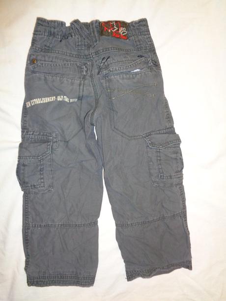 Super tmavě šedé kalhoty podšité bavlnou, topolino,104