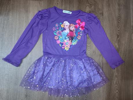 Tričko/tunika s flitry,vel.130, motiv anna a elza, 128