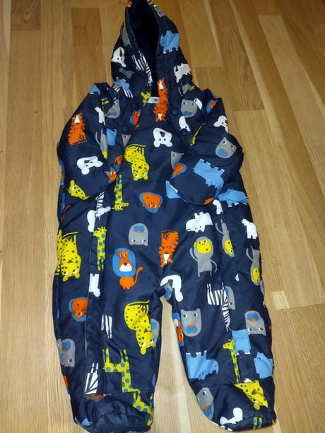 Zimní kombinéza se zvířátky 68, marks & spencer,68