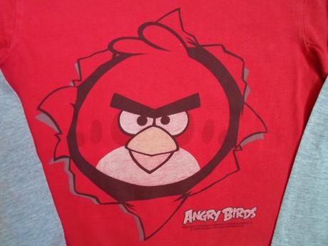 Červené tričko triko s dlouhým rukávem angry birds, 128