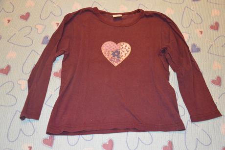 122 128 bavlněné triko se srdíčkem, 122