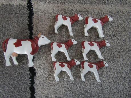 Figurky-zvířátka-kráva+telata -plastové 7 ks, 