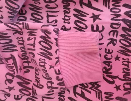 Světle růžová mikina na zip s kapucí wonderwoman, 164