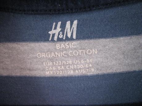 Chlapecké bavlněné tričko s pruhy h&m-v.122/128, h&m,122